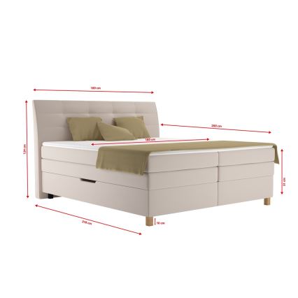 Кровать с коробом и матрасом BEA 180x200 см бежевого цвета