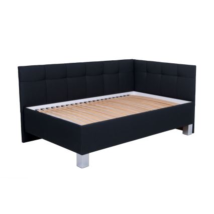 Обитая кровать с матрасом и ящиком для хранения MARIA PETITE 120x200 см антрацит