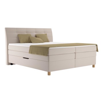 Кровать с коробом и матрасом BEA 160x200 см бежевого цвета