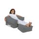 Крісло-мішок з підставкою для ніг 65x40 см сірий