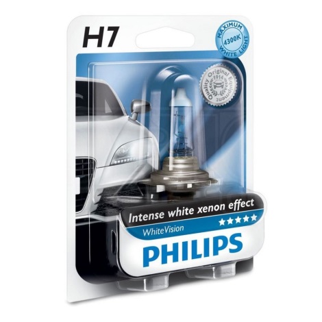 Ксеноновая автомобильная лампа Philips WHITEVISION 12972WHVB1 H7 PX26d/55W/12V 3700K