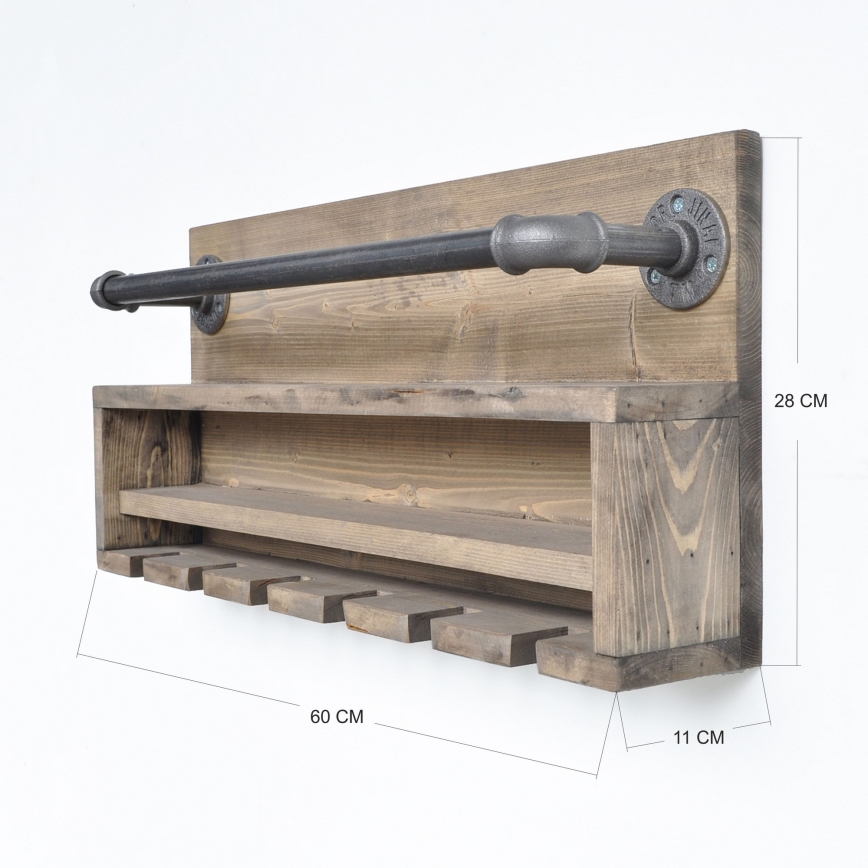 Кухонна настінна полиця BORU 28x60 см ялина/сосна