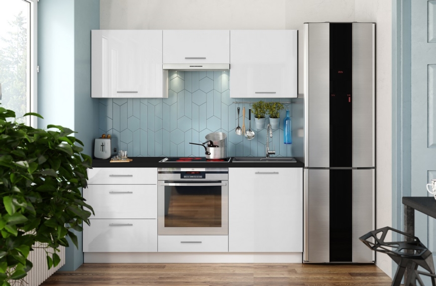 Кухонный гарнитур CELESTE 180 cm, белый глянец