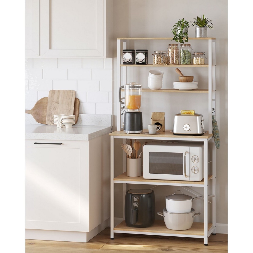 Кухонный полочный стеллаж MARGE, коричневый/белый