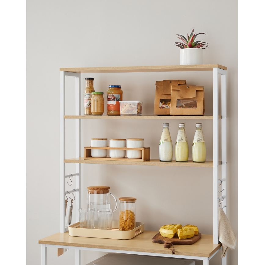 Кухонный полочный стеллаж MARGE, коричневый/белый