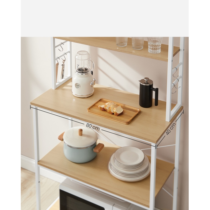 Кухонный полочный стеллаж MARGE, коричневый/белый