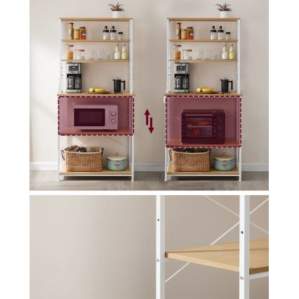 Кухонный полочный стеллаж MARGE, коричневый/белый