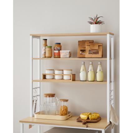 Кухонный полочный стеллаж MARGE, коричневый/белый