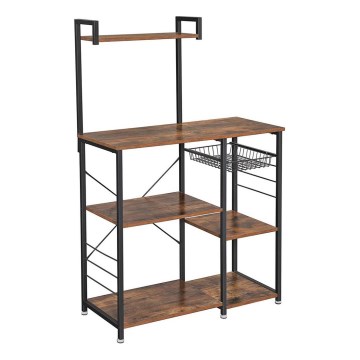 Кухонный стеллаж MARGE, коричневый/чёрный