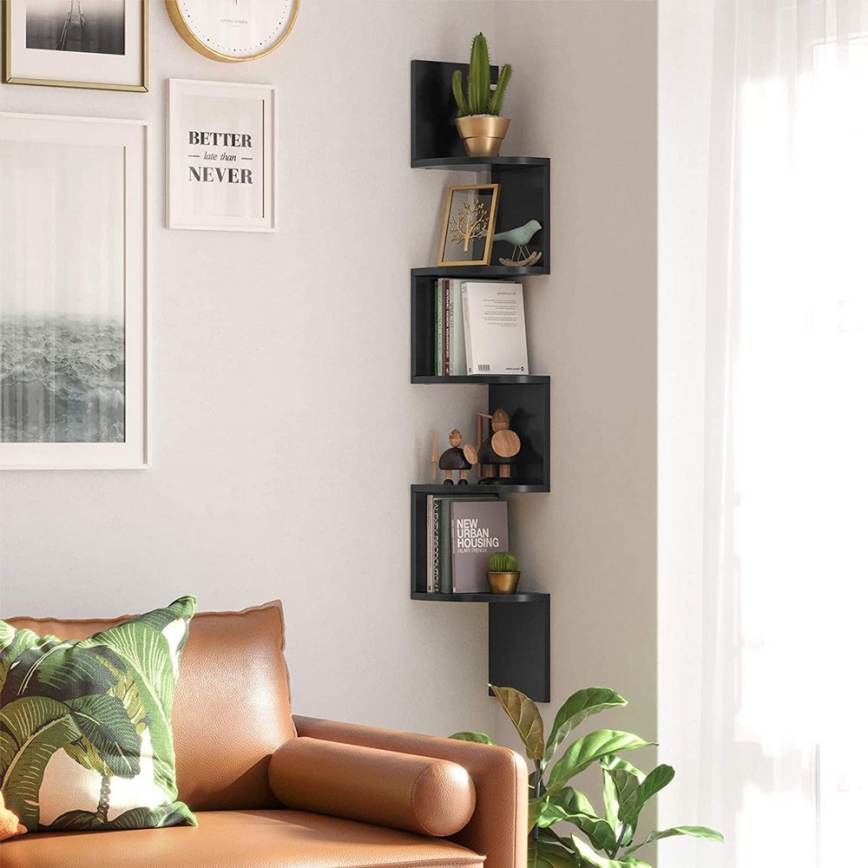 Кутова настінна полиця SNAKE чорна