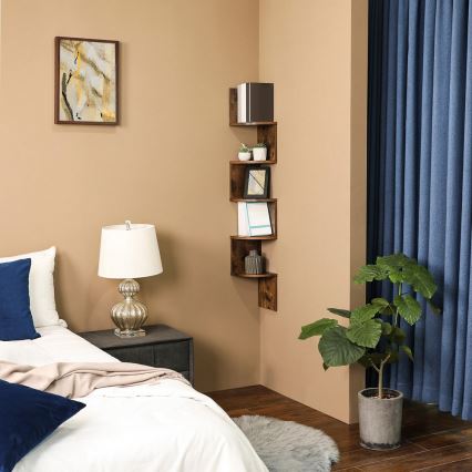 Кутова настінна полиця SNAKE, коричнева