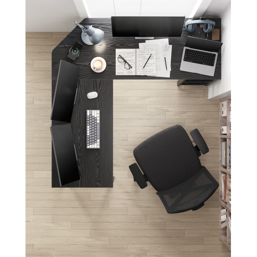 Кутовий письмовий стіл SOLEA чорний