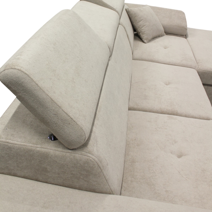 Кутовий розкладний диван у формі L CASTELO з місцем для зберігання, правий, сірий