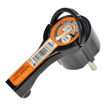 Кутовий штекер 230V/16A чорний