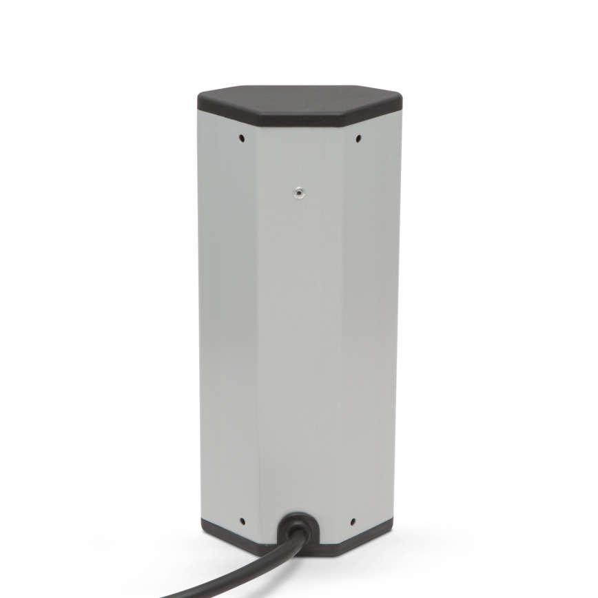 Кутовий стовпчик розеток 3x230 В + 2x USB-A чорний/сріблястий