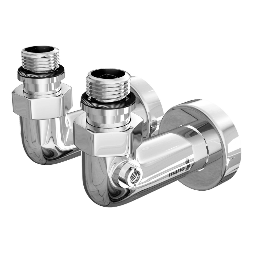 Кутовий запірний вентиль 2 шт. блискучий хром