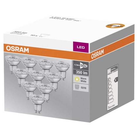 КОМПЛЕКТ 10x LED Лампочка GU10/4,3W/230V 2700K - Osram