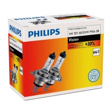КОМПЛЕКТ 2x автолампы Philips VISION 12342PRC2 H4 P43t-38/60W/55W/12V