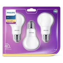 КОМПЛЕКТ 3x LED Лампочка Philips E27/5,5W/230V 2700K