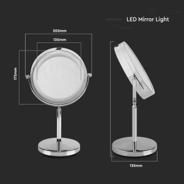 Косметическое зеркало с подсветкой LED/3W/6V IP44