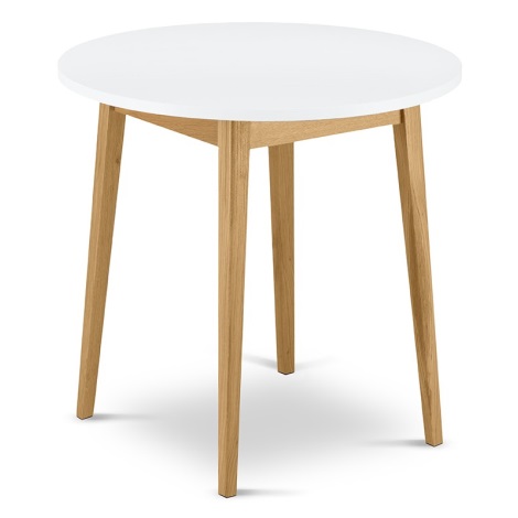 Обеденный стол FRISK 75x80 см белый/дуб