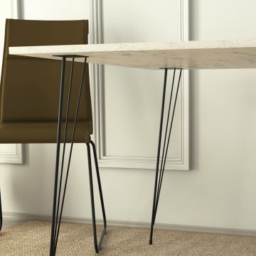 Обеденный стол SANDALF 75x90 см белый/черный