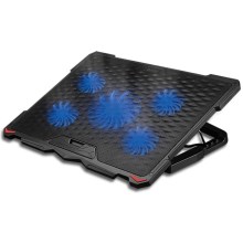 Охолоджуюча підставка для ноутбука 5x вентилятор 2xUSB чорний