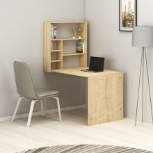 Офісний стіл з полицями SEDIR 154,2x59 см бежевий
