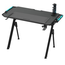 Ігровий стіл FALCON з LED RGB-підсвіткою 116x60 см чорний