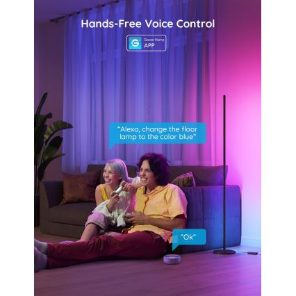 Ґові - світлодіодна РГБВ з регульованою яскравістю підлогова лампа ЛАЙТ МАТТЕР ЛЕД/24 Вт/230 В Вай‑Фай