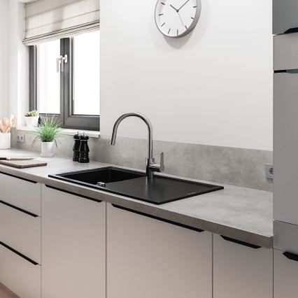 ҐРОХЕ 31494001 - Змішувач для кухонної мийки ҐЕТ, полірований хром